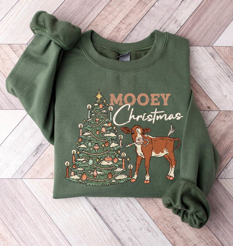 Mooey Christmas Shirt, Christmas Heifer Tee Tops Unisex Hoodie