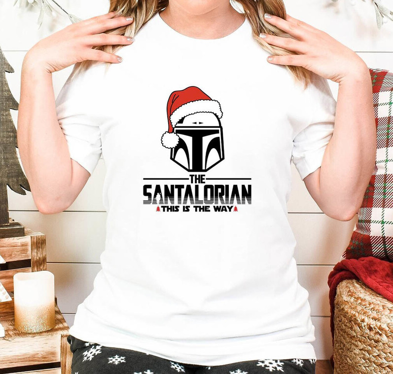 Santalorian Star Wars Christmas Cute Shirt, Mandalorian Unisex Hoodie Sweater