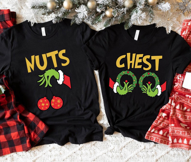 Chest Nuts Couple Shirt, Christmas Holiday Tee Tops Unisex Hoodie