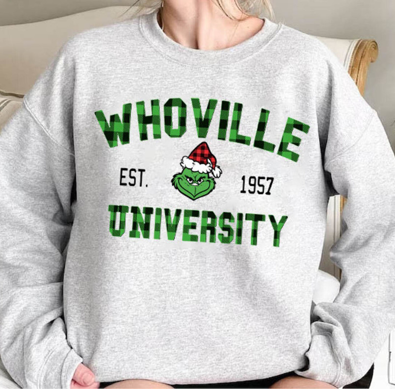Whoville University Shirt, Funny Christmas Crewneck Unisex T Shirt