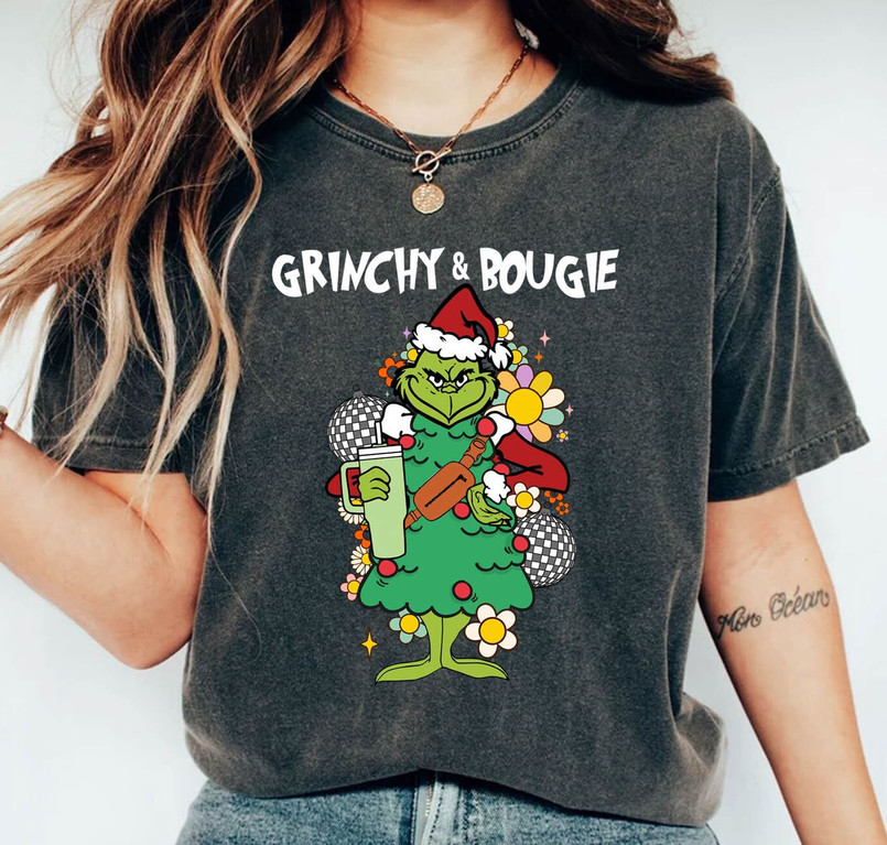 Grinch Bougie Shirt, Grinchy On The Inside Crewneck Unisex Hoodie
