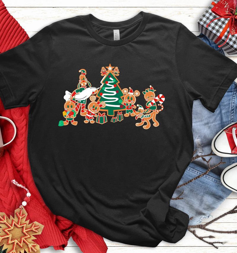 Christmas Disney Character Shirt, Gingerbread Crewneck Unisex Hoodie