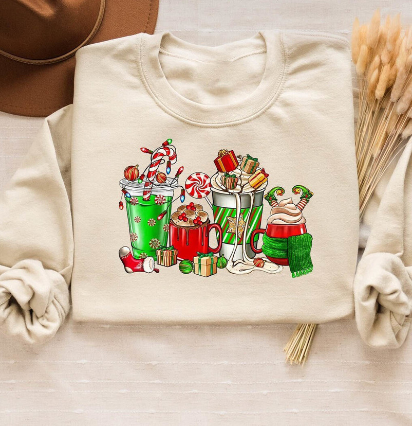 Christmas Coffee Shirt, Peppermint Latte Tee Tops Unisex Hoodie