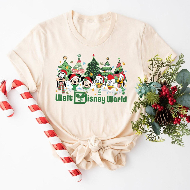 Vintage Walt Disney World Christmas Shirt, Mickey And Friends Short Sleeve Unisex T Shirt