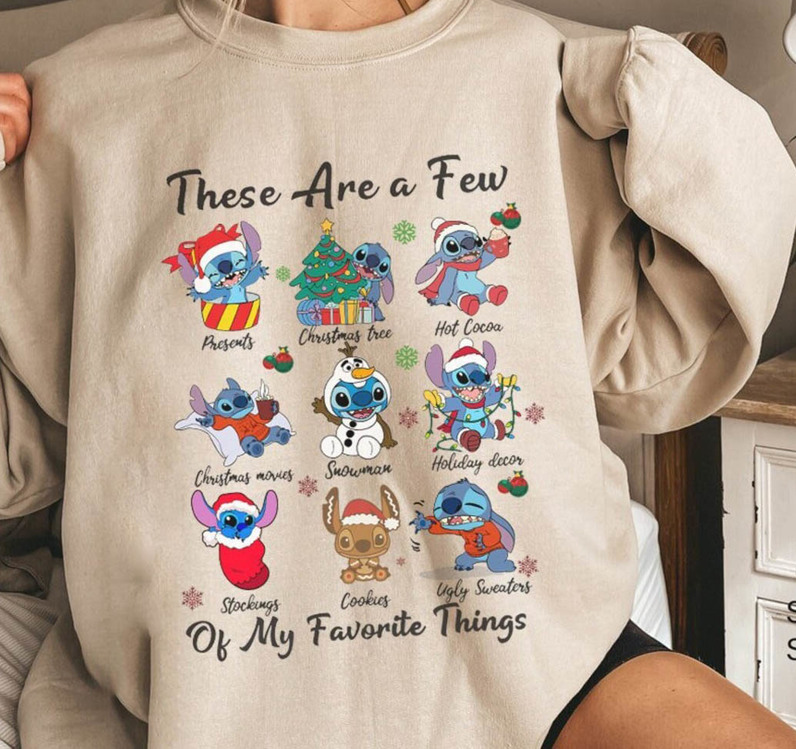 These Are A Few Of My Favorite Things Stitch Shirt, Disney Christmas Unisex T Shirt Unisex Hoodie