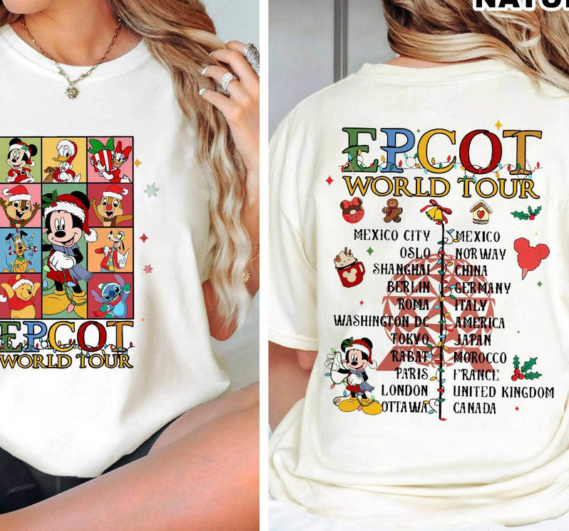 Christmas Disney Epcot World Tour Shirt, Mickey And Friends Long Sleeve Unisex T Shirt