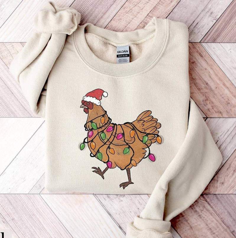 Christmas Chickens Cute Shirt, Funny Animal Sweater Tee Tops