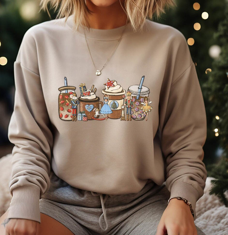 Christmas Coffee Cute Shirt, Retro Christmas Long Sleeve Unisex T Shirt