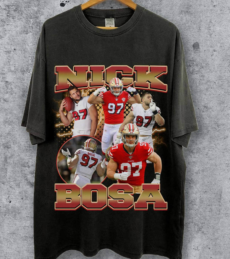Nick Bosa Shirt, Retro Football Vintage Design Short Sleeve Long Sleeve