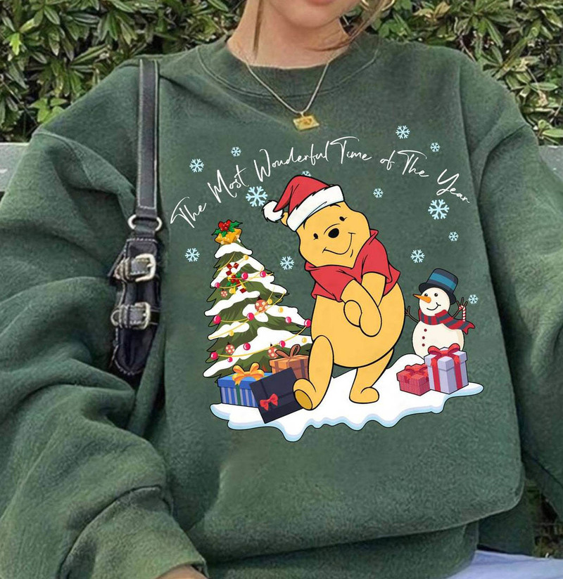 Winnie The Pooh Christmas Shirt, Christmas Disney T-Shirt Long Sleeve