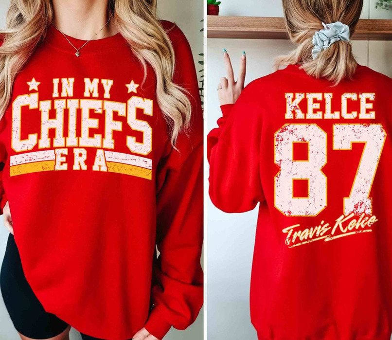 Travis Kelce America Football Shirt, Retro In My Chiefs Era Crewneck Sweatshirt