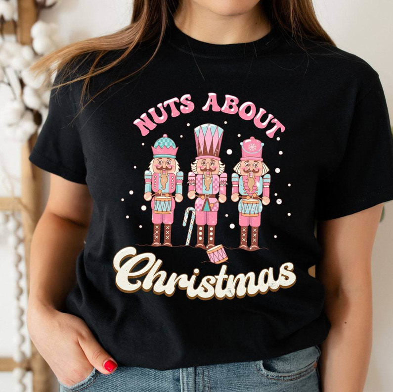 Nuts About Christmas Cute Shirt, Winter Retro Crewneck Sweatshirt
