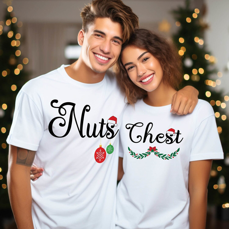 Chest And Nuts Matching Shirts, Christmas Funny Unisex Hoodie Tee Tops