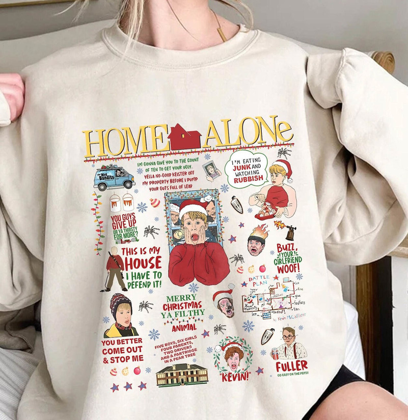 All The Home Alone Shirt, Christmas Movie Sweatshirt Short Sleeve
