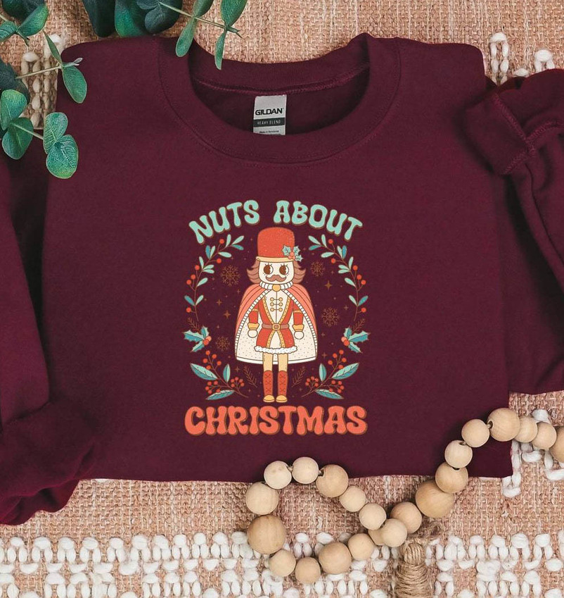 Nuts About Christmas Funny Shirt, Winter Christmas Unisex Hoodie Crewneck