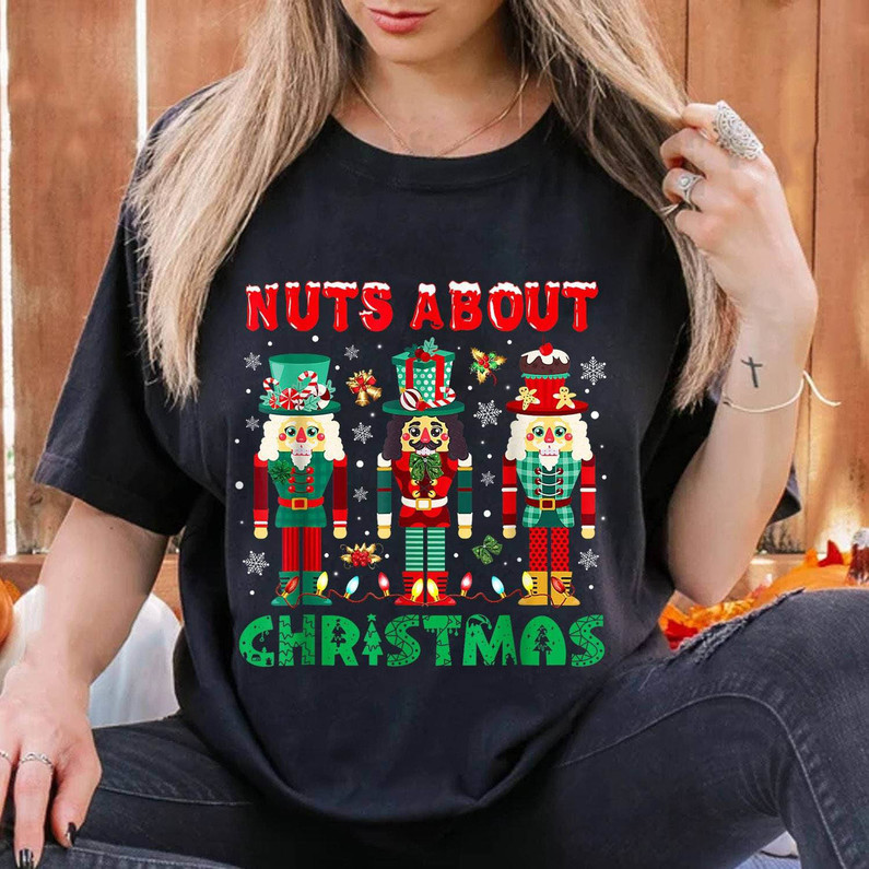 Nuts About Christmas Shirt, Christmas Vintage Short Sleeve Unisex Hoodie