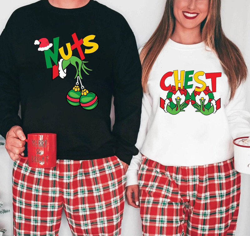 Chest And Nuts Shirts, Holiday Matching Crewneck Unisex T Shirt