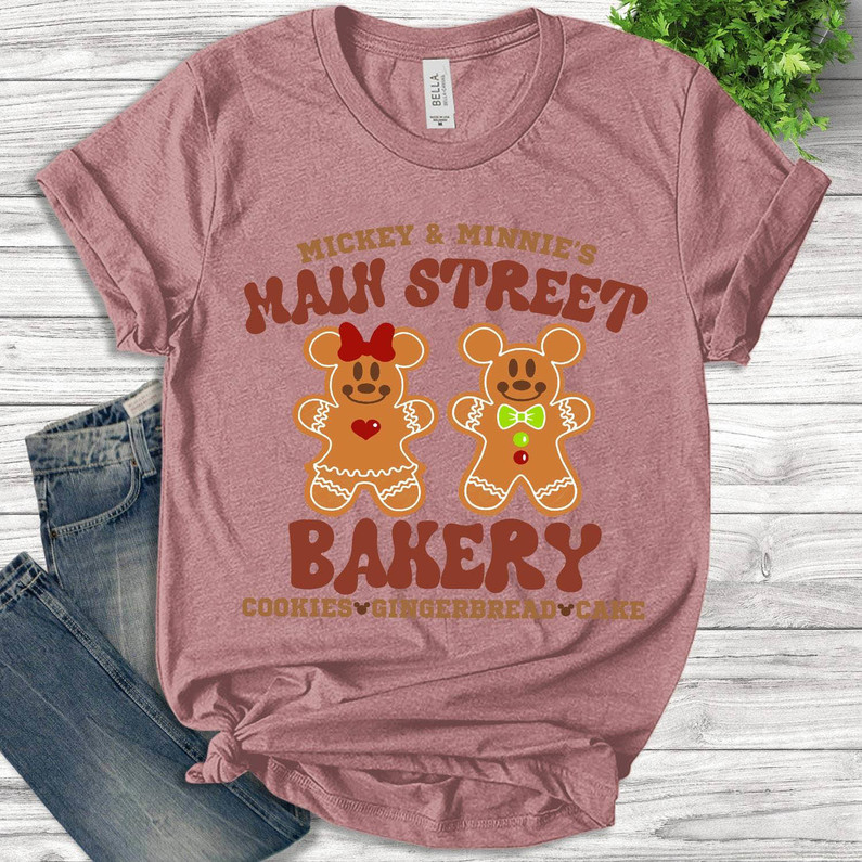 Mickey Minnie Main Street Bakery Christmas Shirt, Disney Unisex Hoodie Crewneck Sweatshirt