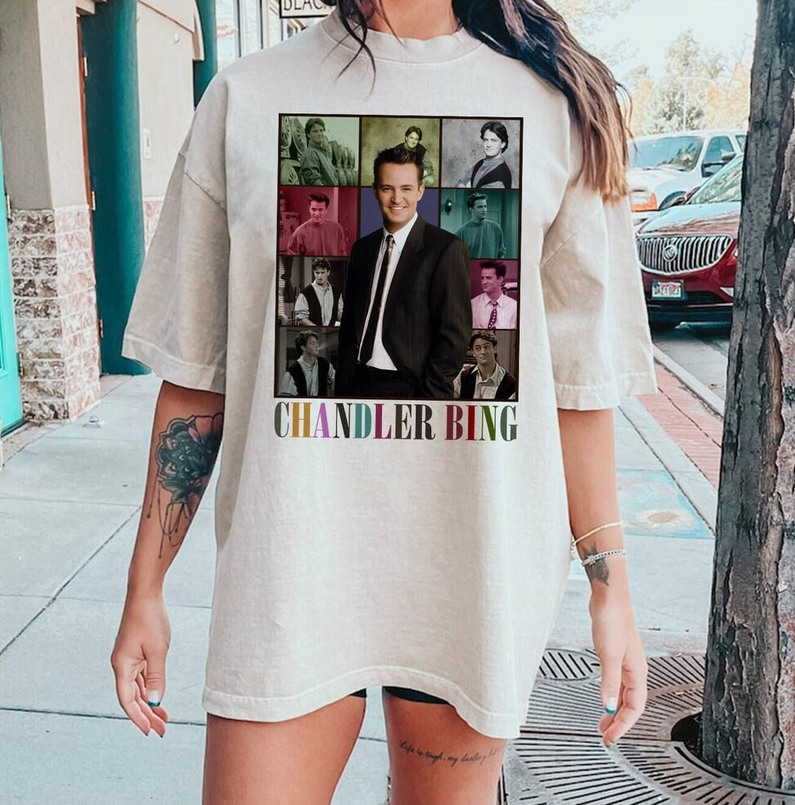 Retro Chandler Bing Shirt, Matthew Perry Unisex Hoodie Long Sleeve