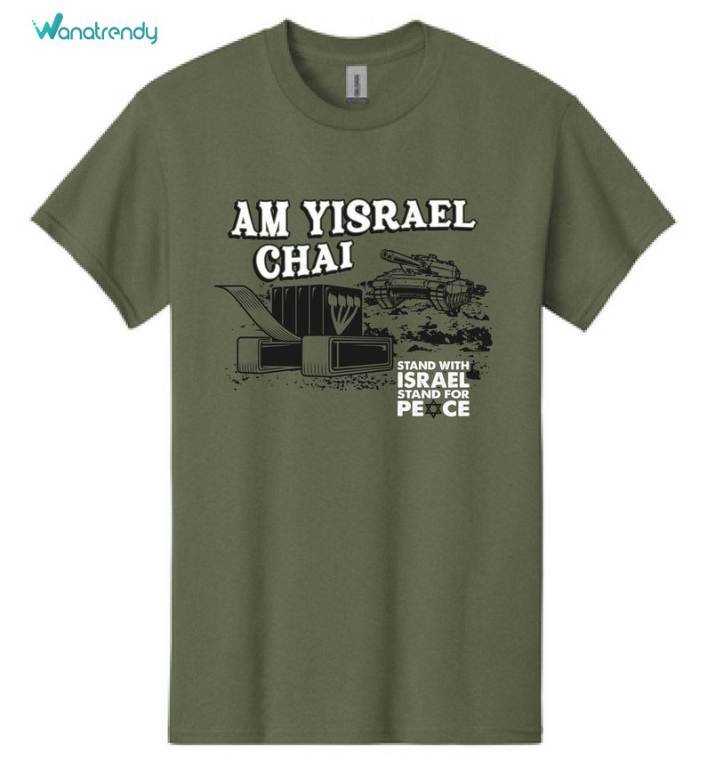 Am Yisrael Chai Shirt, Trendy Tee Tops Crewneck Sweatshirt