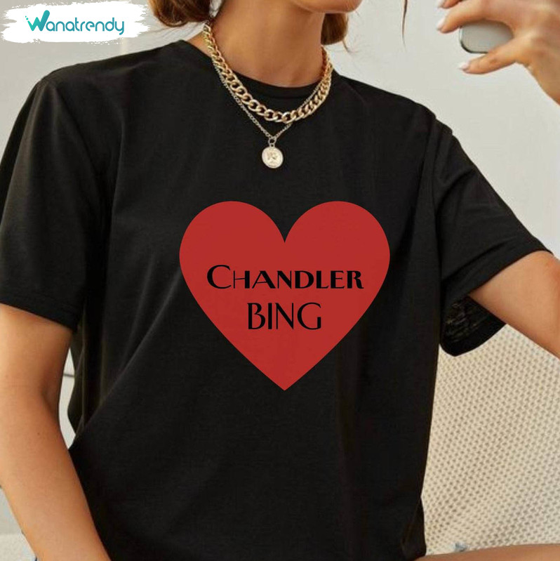 Chandler Bing Heart Shirt, I Love Chandler Unisex Hoodie Sweater