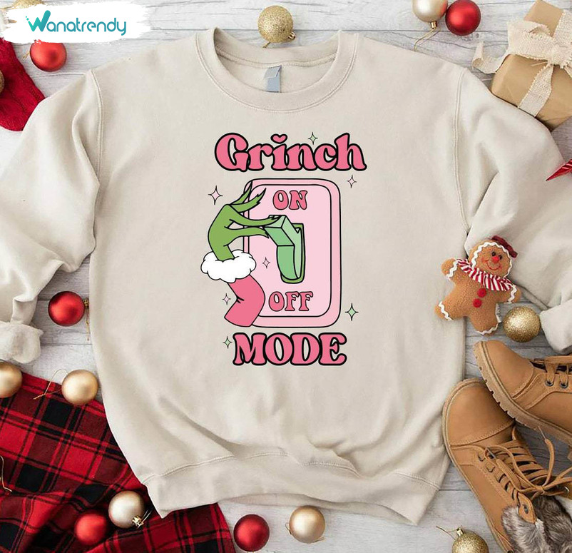Grinch Mode Funny Shirt, Movie Christmas Crewneck Sweatshirt Tee Tops