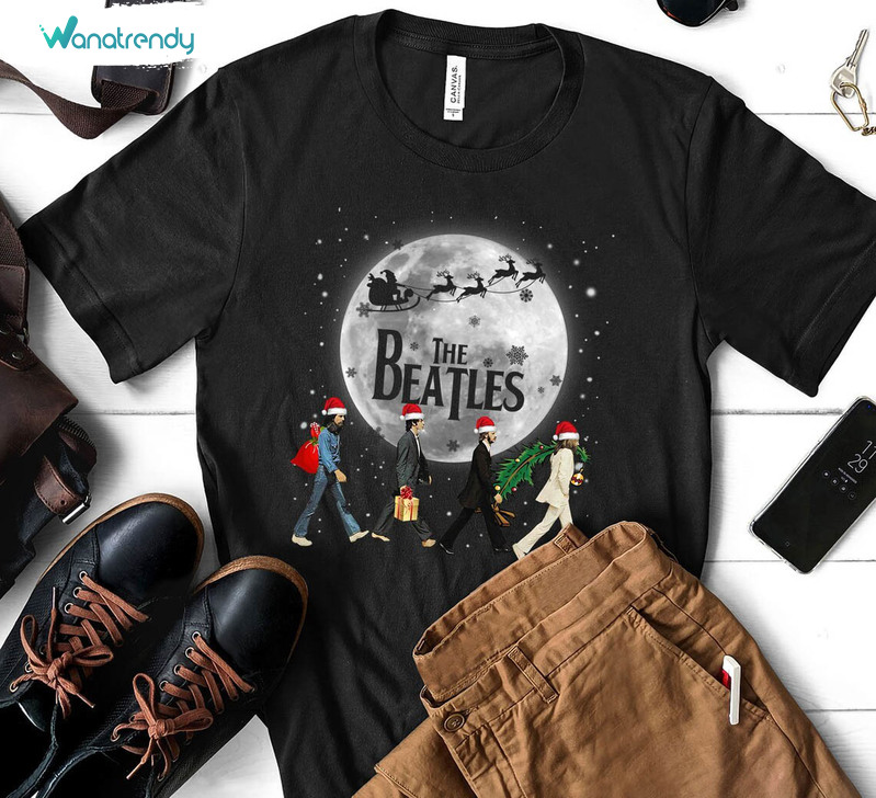 The Beatles Christmas Shirt, Trendy Xmas Long Sleeve Short Sleeve