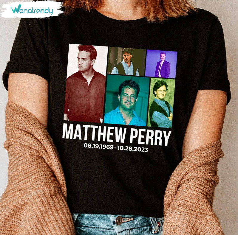 Matthew Perry Shirt, Chandler Bing Friends Retro Hoodie Short Sleeve