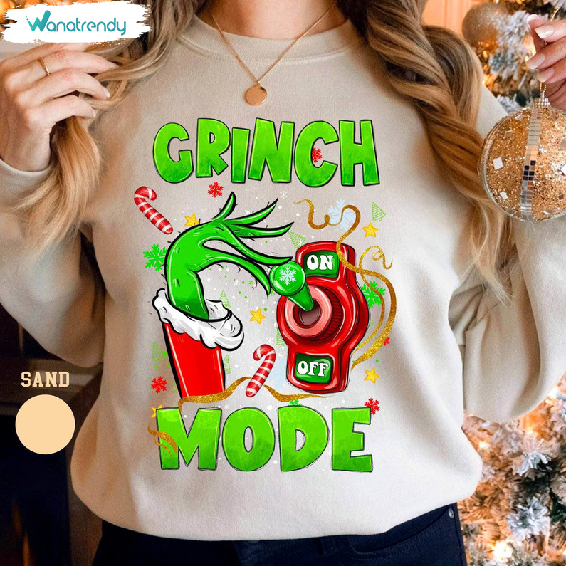 Grinch Mode On Funny Shirt, Grinch Hand Christmas Short Sleeve Unisex T Shirt