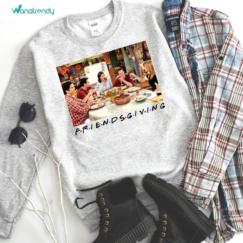 Friendsgiving Cute Shirt, Retro Tv Show Thanksgiving Unisex T Shirt Short Sleeve