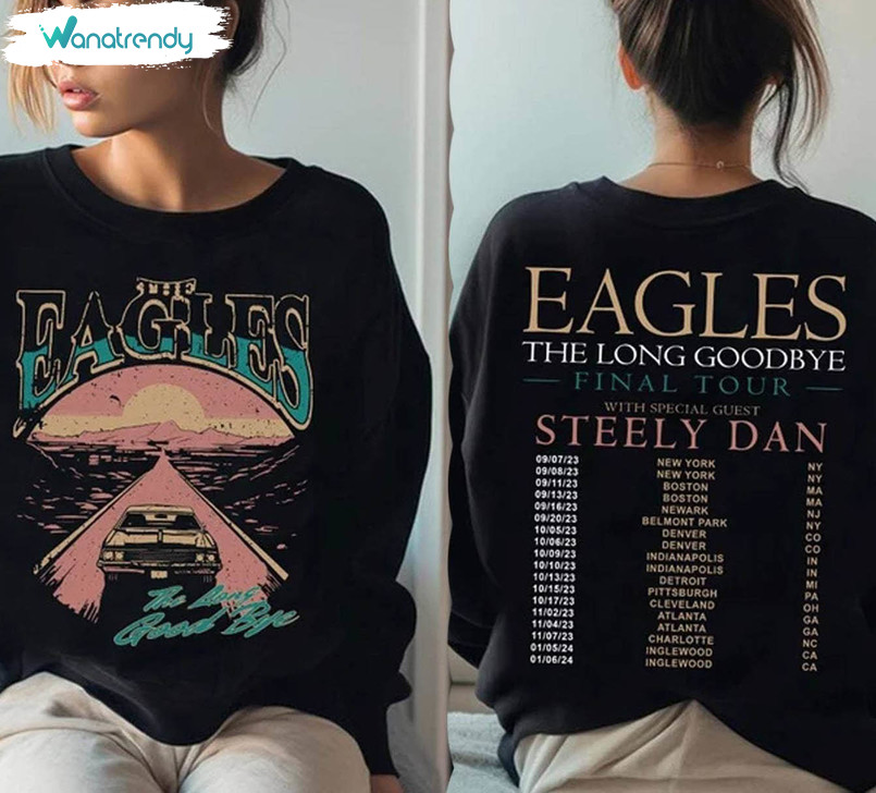 The Eagles Band Shirt, The Long Goodbye Tour 2023 Short Sleeve Tee Tops