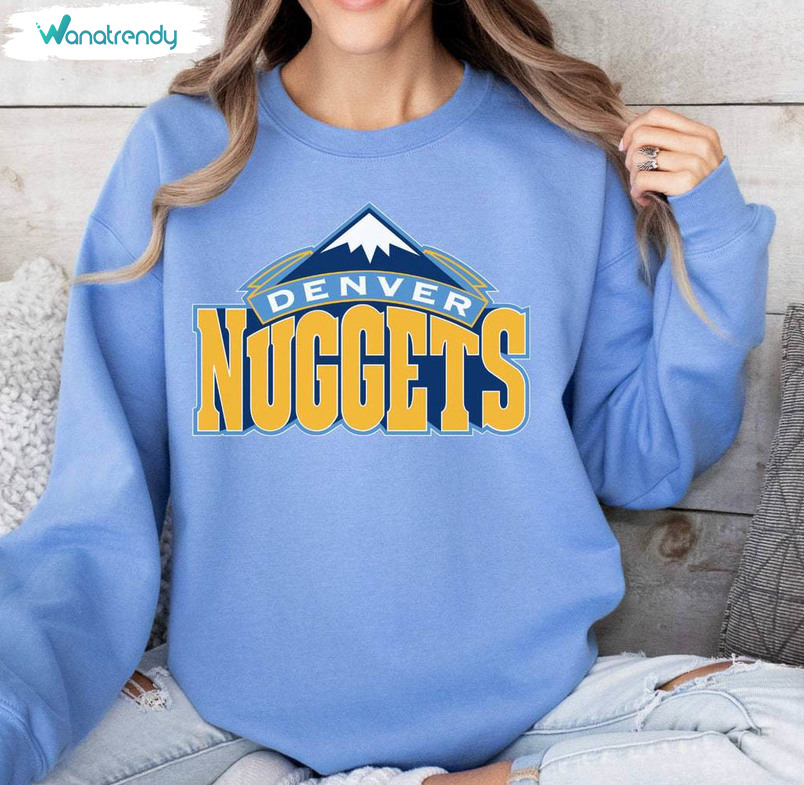 Denver Nuggets Shirt, Trendy Basketball Crewneck Sweatshirt Tee Tops