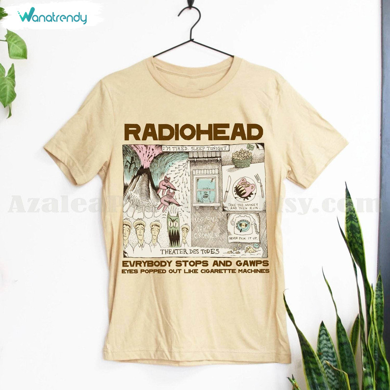 Radiohead Retro Shirt, Hip Hop Rock Band Crewneck Sweatshirt Long Sleeve