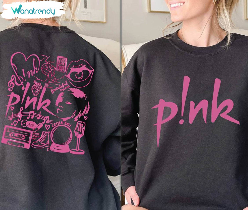 Pink Concert Sweatshirt, Music Tour 2023 Long Sleeve Unisex Hoodie