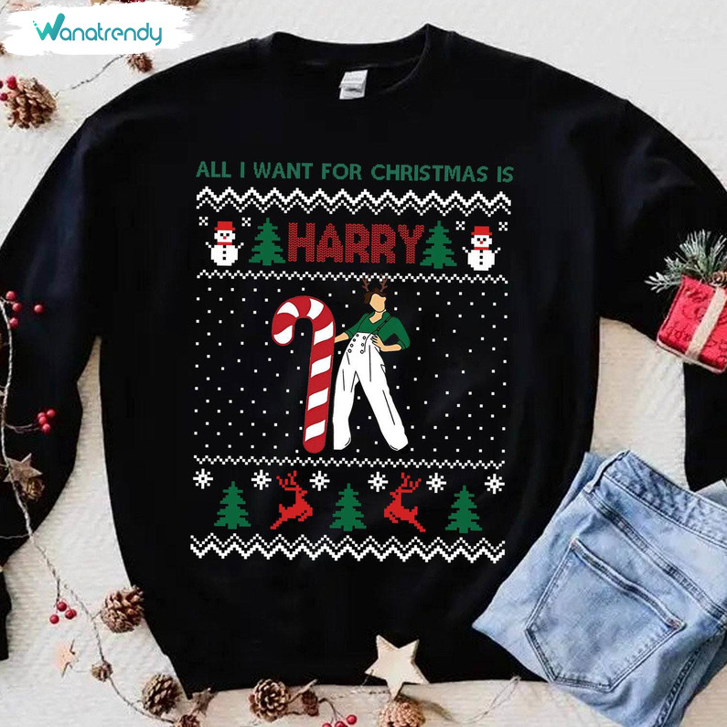 Have Yourself A Harry Little Christmas Shirt, Funny Harry Styles Christmas Sweater Long Sleeve