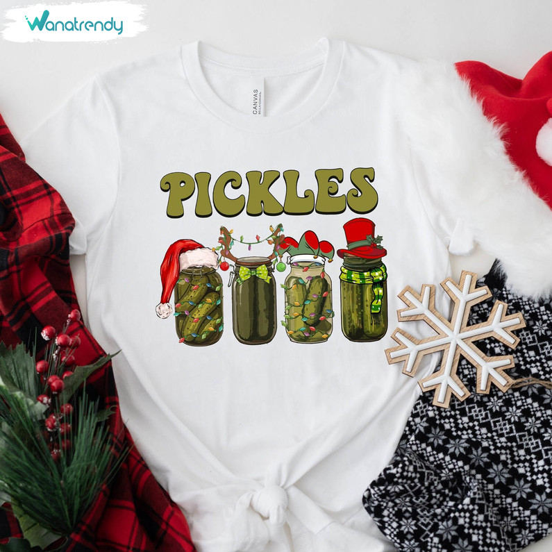 Retro Christmas Pickle Shirt, Canning Season Sweater Unisex Hoodie