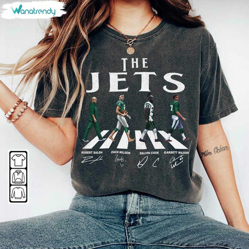 New York Jets Shirt, Jets Walking Abbey Road Long Sleeve Short Sleeve