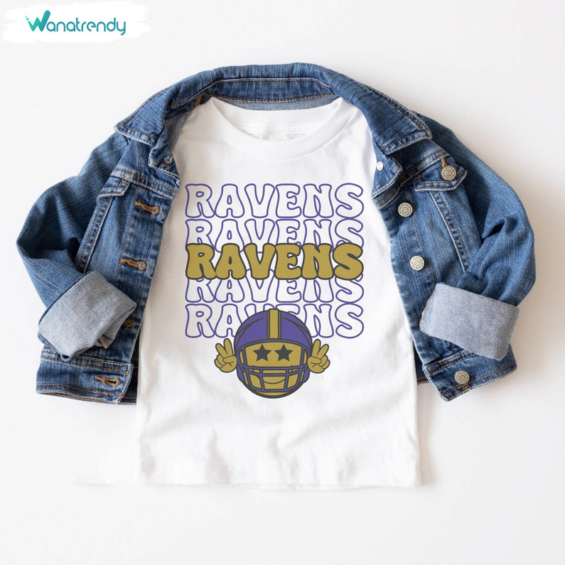 Baltimore Ravens Shirt, Smiley Face With Football Crewneck Sweatshirt Unisex T Shirt