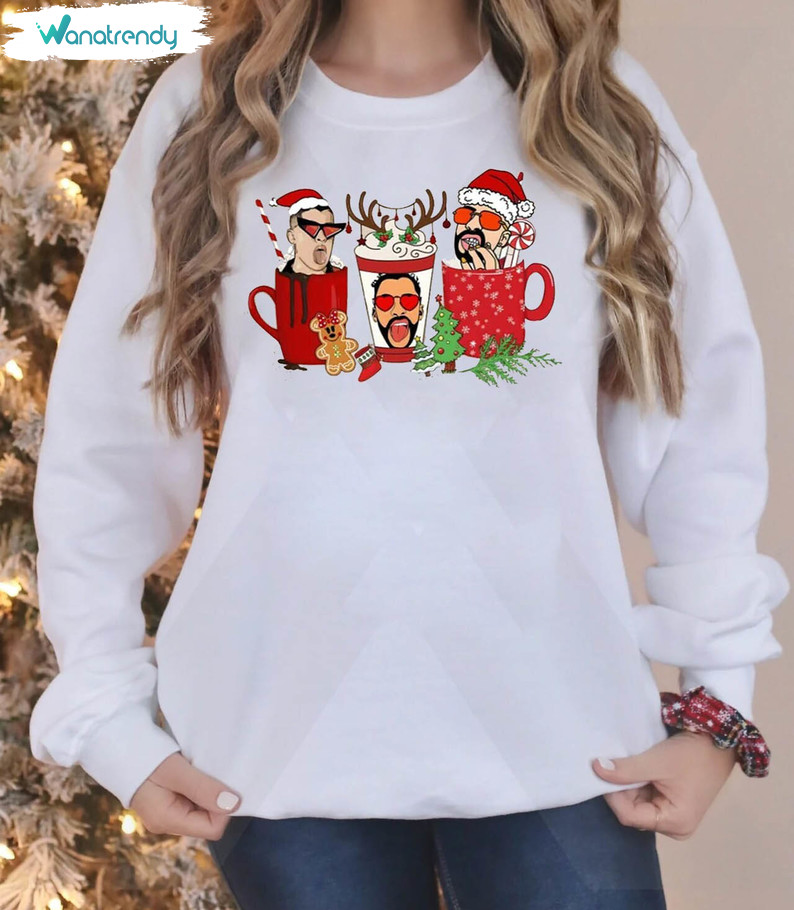 Bad Bunny Christmas Shirt, Vintage Santa Claus Unisex Hoodie Crewneck Sweatshirt