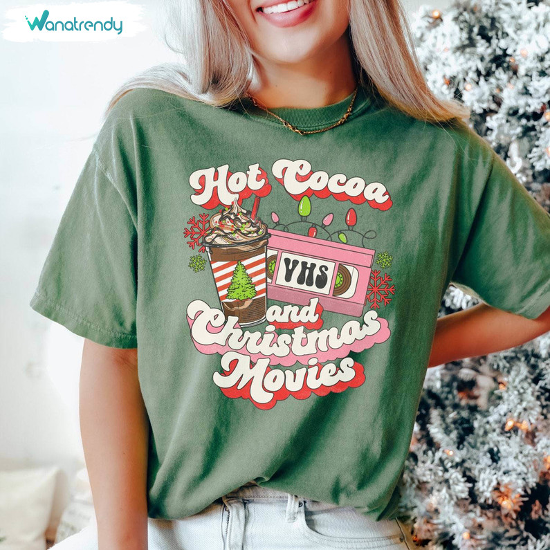 Merry Christmas Shirt, Vintage Hot Cocoa Christmas Unisex T Shirt Unisex Hoodie