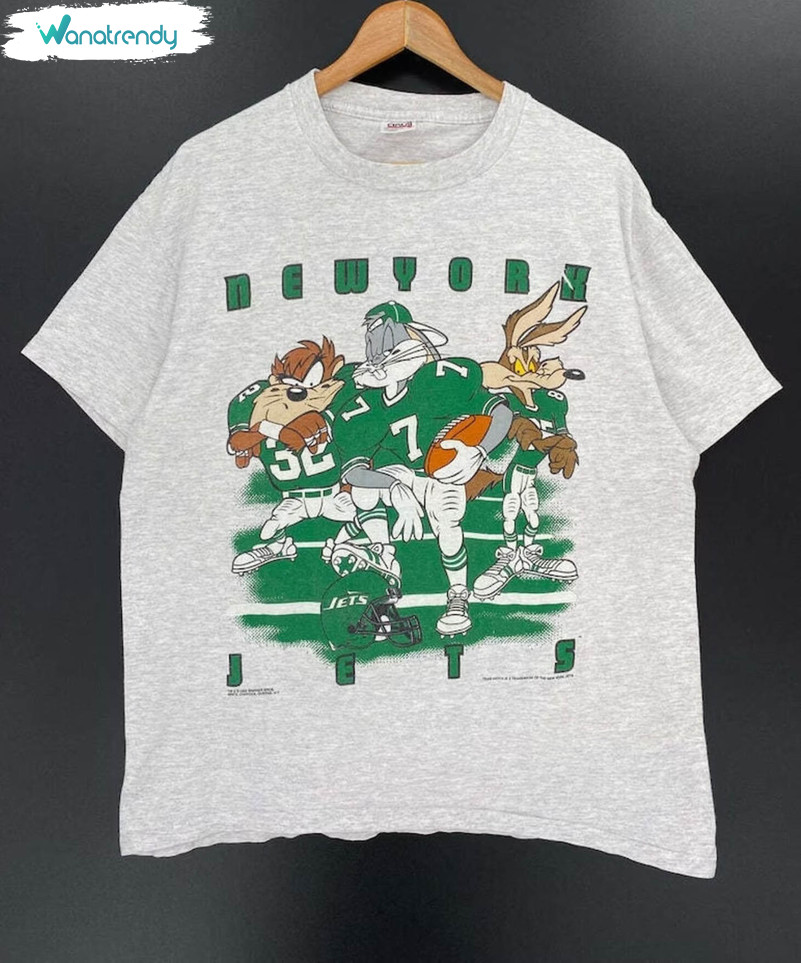 Vintage New York Jets Looney Tunes Shirt, New York Jets Long Sleeve Short Sleeve
