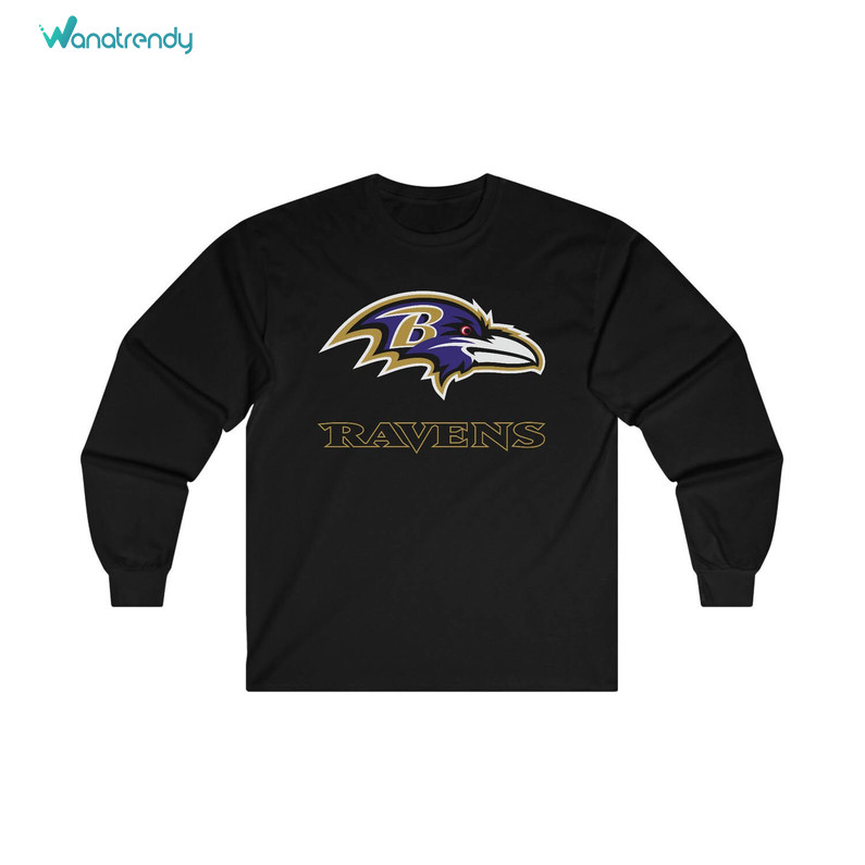 Baltimore Ravens Shirt, Trendy Football Crewneck Sweatshirt Tee Tops