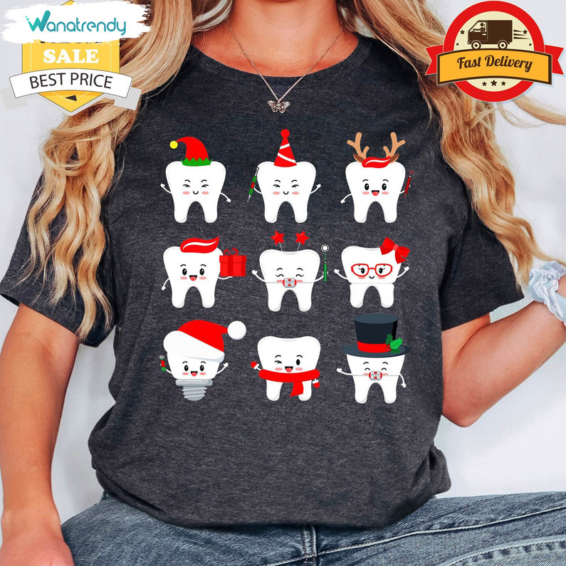 Christmas Teeth Shirt, Dental Hygenist Dental Assistant Sweater Long Sleeve
