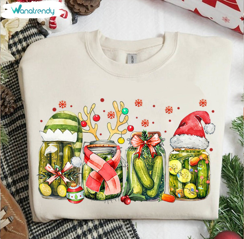 Retro Canned Pickles Shirt, Christmas Light Hoodie Crewneck Sweatshirt