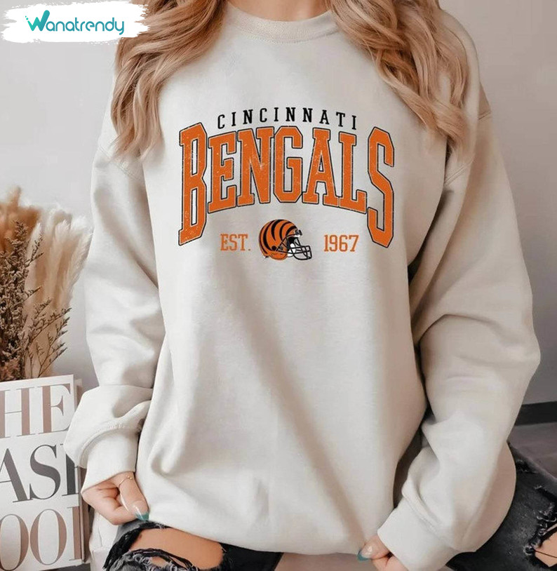 Vintage Cincinnati Bengals Shirt, Bengals Football Unisex Hoodie Long Sleeve