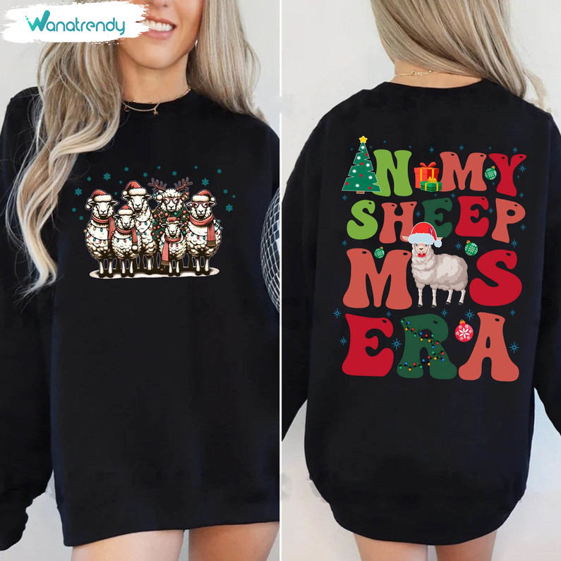 Sheep Christmas Light Shirt, Funny Farm Animal Xmas Long Sleeve Short Sleeve