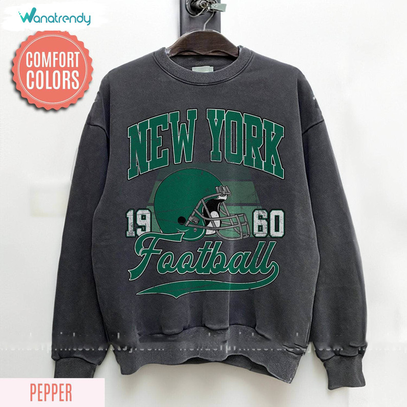 New York Jets Shirt, Comfort New York Football Short Sleeve Long Sleeve