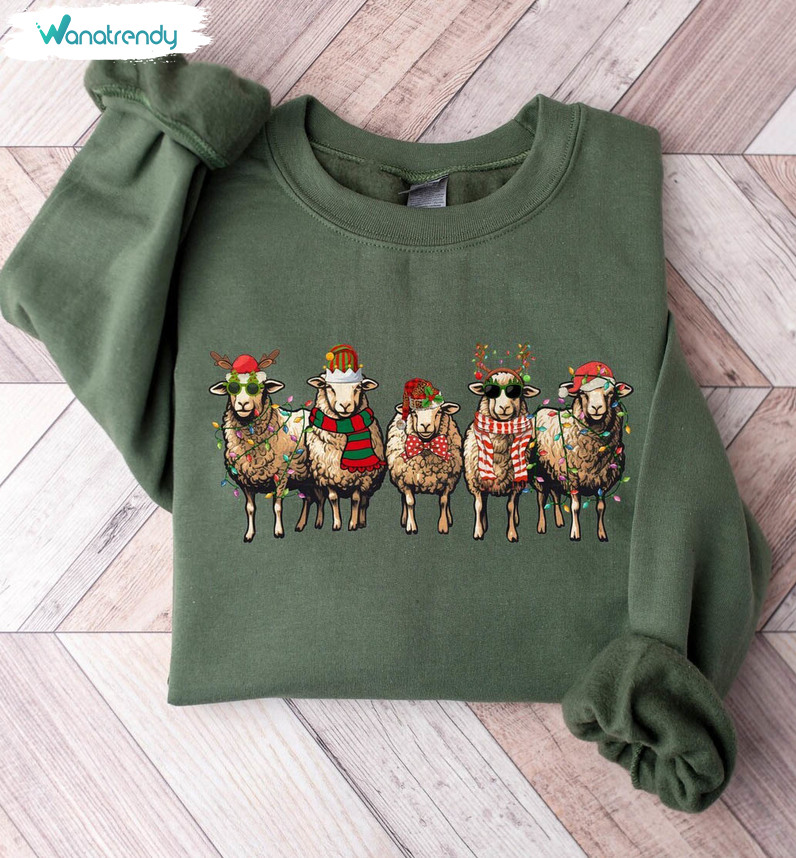 Sheep Christmas Cute Shirt, Funny Animals Unisex T Shirt Sweater