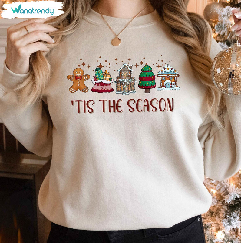 Tis The Season Shirt, Christmas Funny Long Sleeve Crewneck Sweatshirt