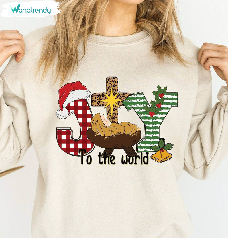 Joy To The World Funny Shirt, Christmas Nativity Tee Tops Unisex Hoodie